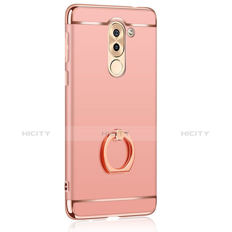 Hülle Luxus Metall Rahmen und Kunststoff mit Fingerring Ständer für Huawei GR5 (2017) Rosegold groß