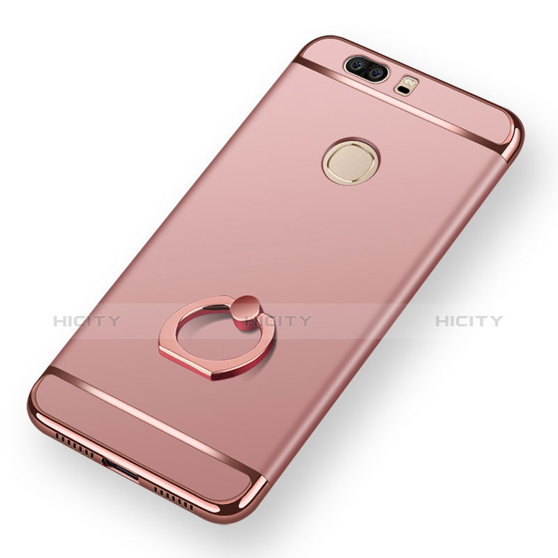 Hülle Luxus Metall Rahmen und Kunststoff mit Fingerring Ständer für Huawei Honor V8 Rosegold