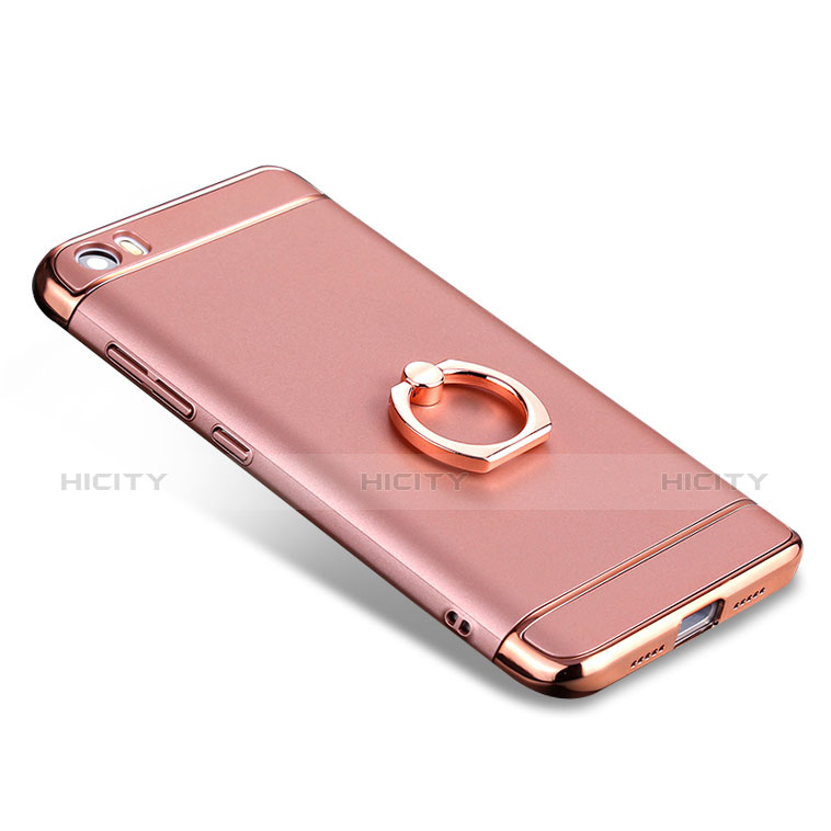 Hülle Luxus Metall Rahmen und Kunststoff mit Fingerring Ständer für Xiaomi Mi 5 Rosegold