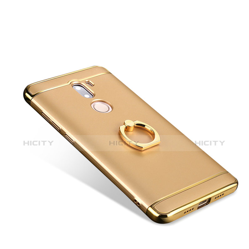 Hülle Luxus Metall Rahmen und Kunststoff mit Fingerring Ständer für Xiaomi Mi 5S Plus Gold groß