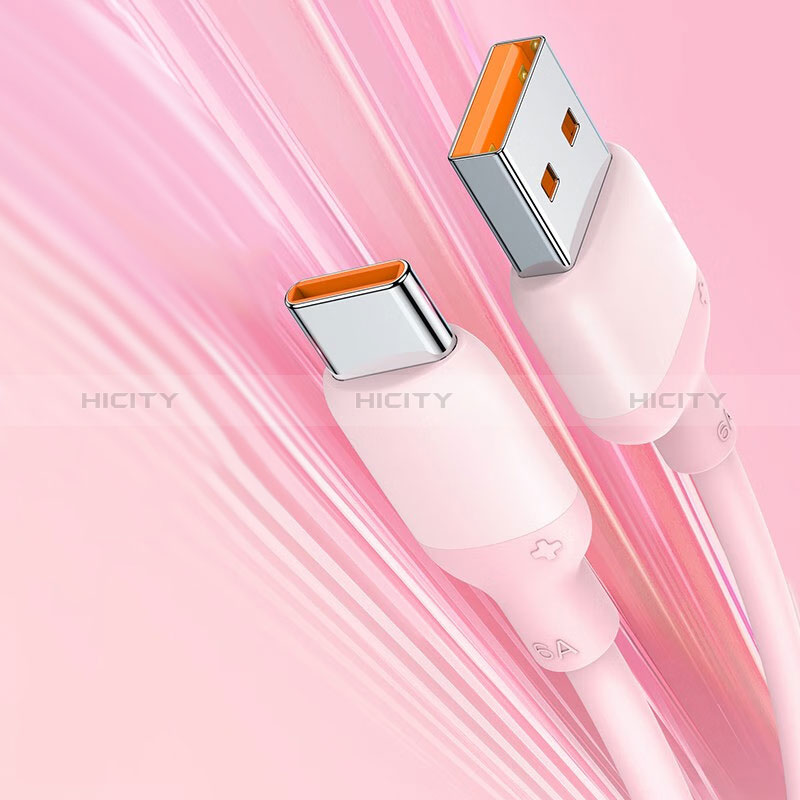 Kabel Type-C Android Universal 6A H04 für Apple iPad Air 5 10.9 (2022) Rosa Plus