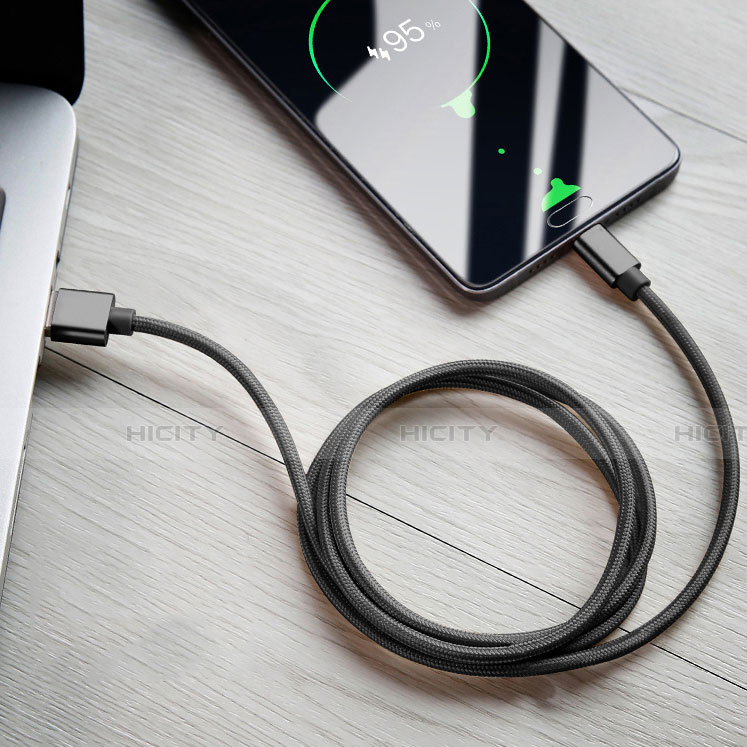 Kabel Type-C Android Universal T13 für Apple iPhone 15 Schwarz groß