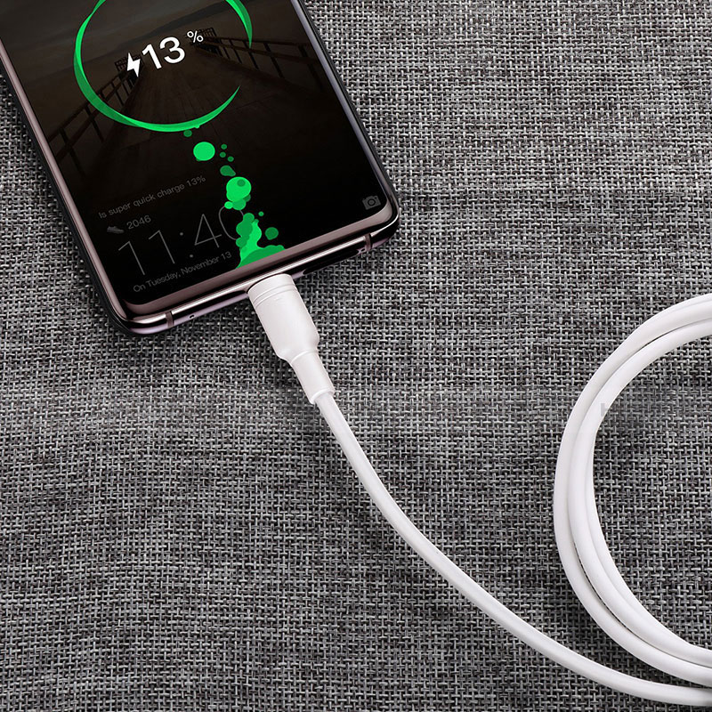 Kabel Type-C Android Universal T15 für Apple iPhone 15 Plus Weiß groß