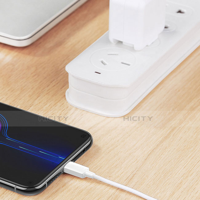 Kabel Type-C Android Universal T18 für Apple iPhone 15 Plus Weiß groß