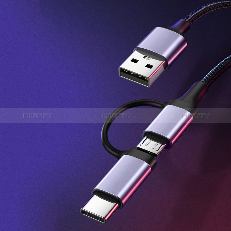 Kabel Type-C und Mrico USB Android Universal 3A H01 für Apple iPhone 15 Dunkelgrau