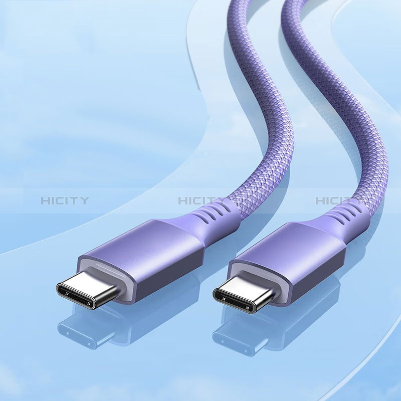 Kabel Type-C USB-C auf Type-C USB-C 100W H06 für Apple iPhone 15 Pro Violett Plus