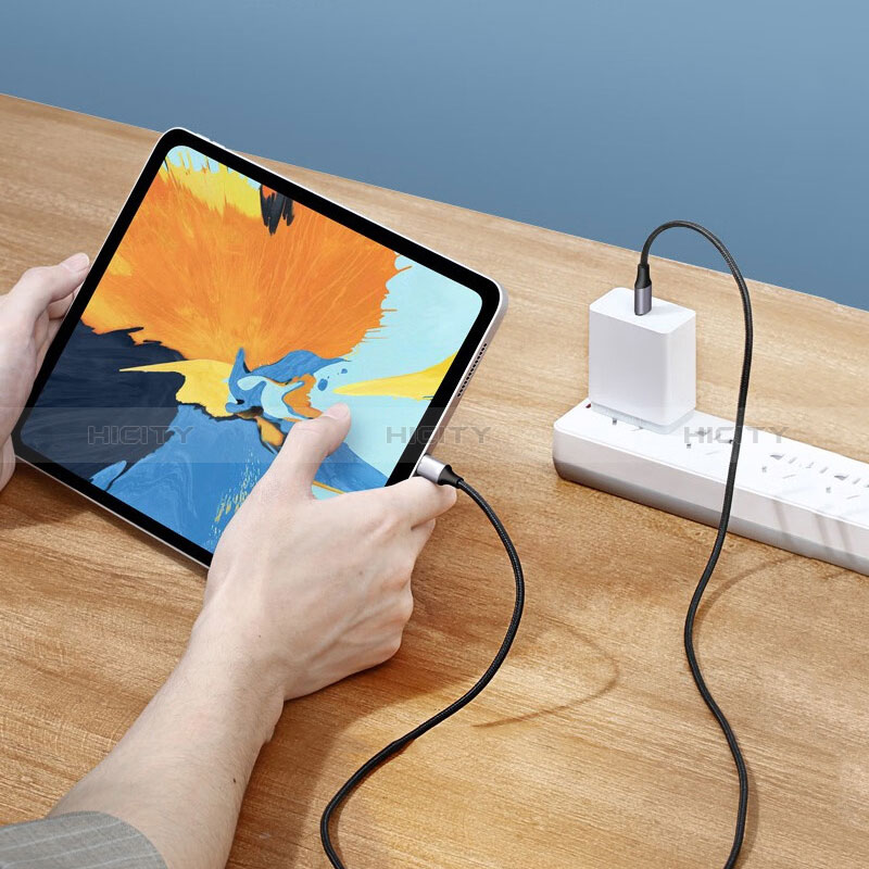 Kabel Type-C USB-C auf Type-C USB-C 60W für Apple iPad Pro 11 (2021) Dunkelgrau