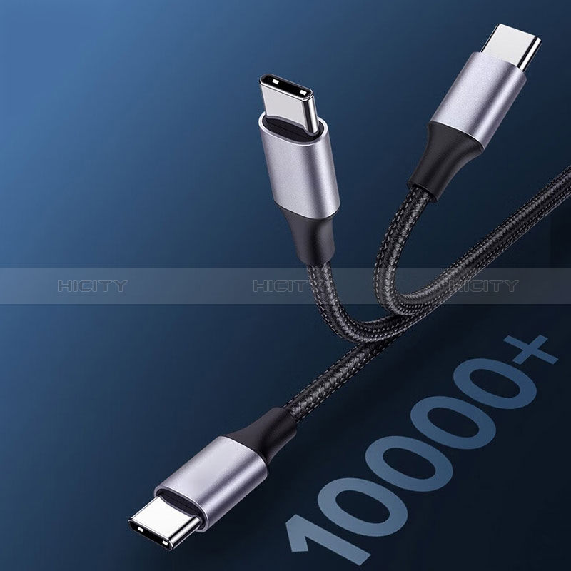 Kabel Type-C USB-C auf Type-C USB-C 60W für Apple iPhone 15 Pro Max Dunkelgrau