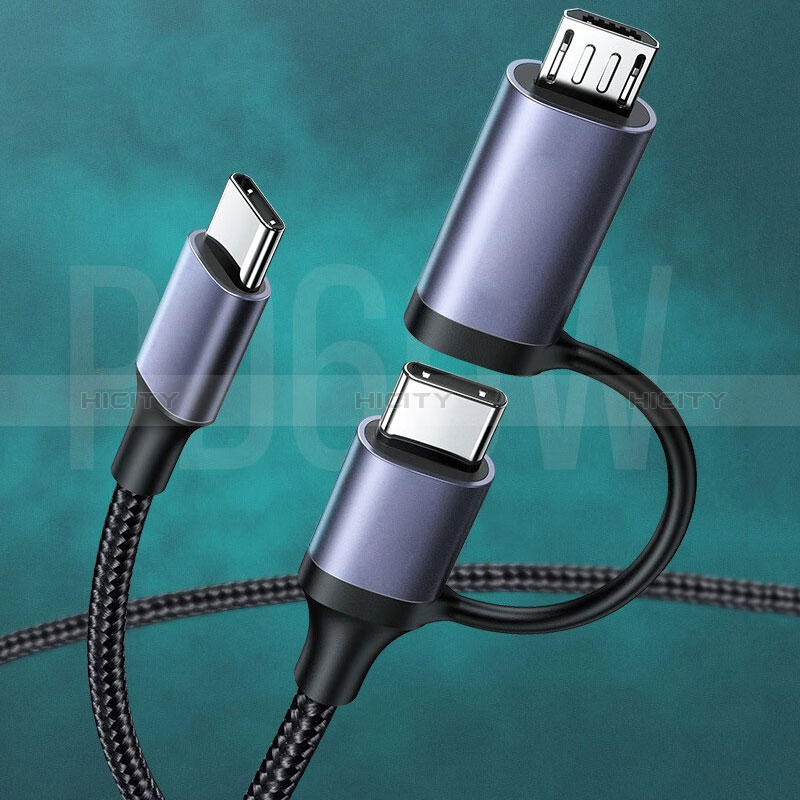 Kabel Type-C USB-C auf Type-C USB-C 60W H02 für Apple iPhone 15 Pro Max Schwarz