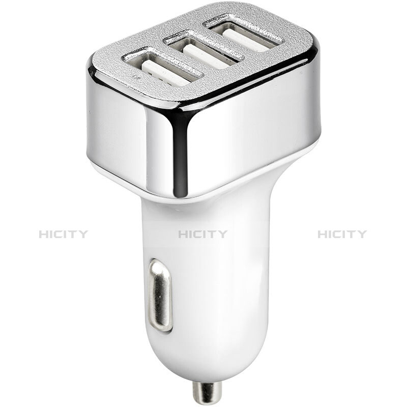 Kfz-Ladegerät Adapter 3.0A 3 USB Zweifach Stecker Fast Charge Universal U09 Silber