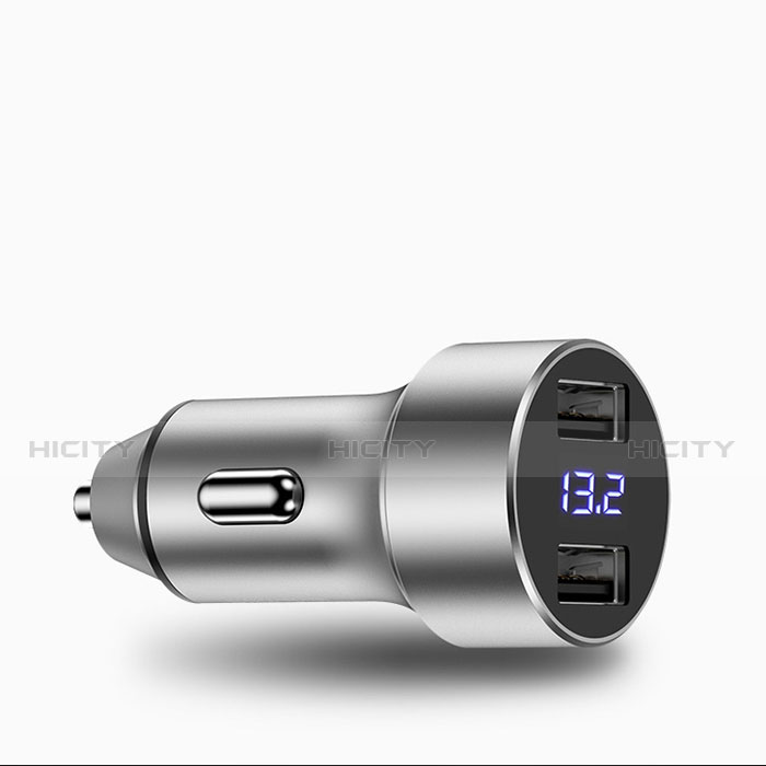 Kfz-Ladegerät Adapter 3.4A Dual USB Zweifach Stecker Fast Charge Universal Silber