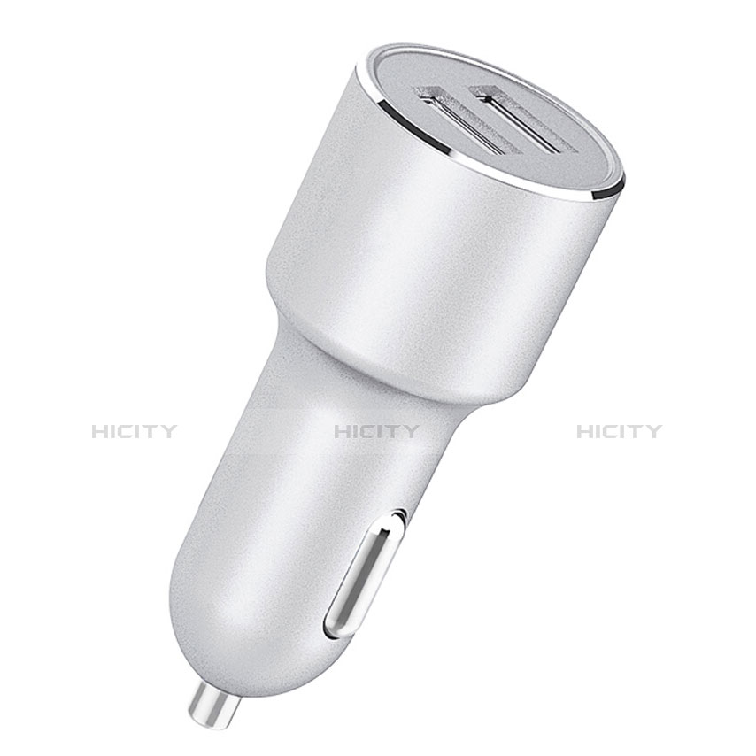 Kfz-Ladegerät Adapter 4.2A Dual USB Zweifach Stecker Fast Charge Universal Silber