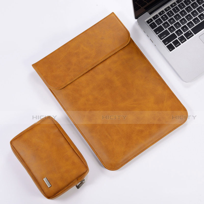 Leder Handy Tasche Sleeve Schutz Hülle für Apple MacBook 12 zoll Orange Plus