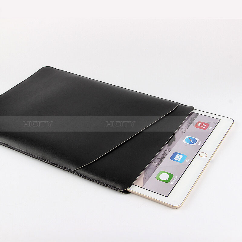 Leder Handy Tasche Sleeve Schutz Hülle für Apple New iPad 9.7 (2017) Schwarz