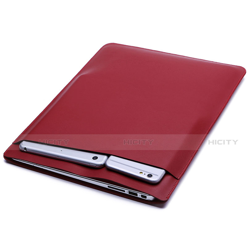 Leder Handy Tasche Sleeve Schutz Hülle für Huawei Honor MagicBook 15 Rot Plus