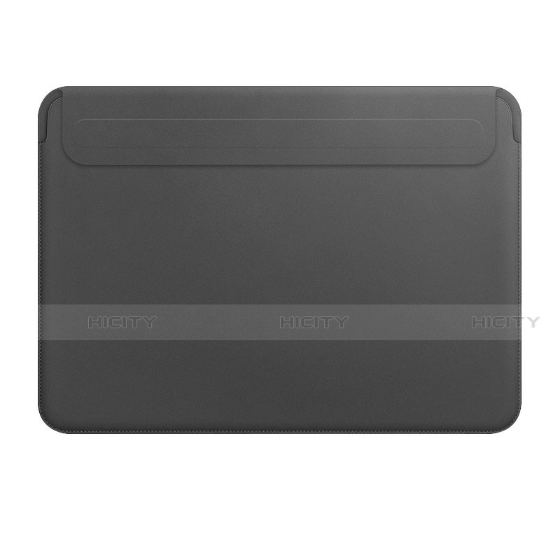 Leder Handy Tasche Sleeve Schutz Hülle L01 für Apple MacBook 12 zoll Schwarz