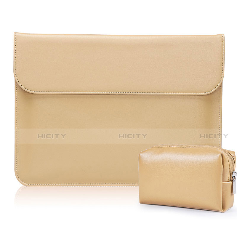 Leder Handy Tasche Sleeve Schutz Hülle L01 für Samsung Galaxy Book Flex 13.3 NP930QCG Gold