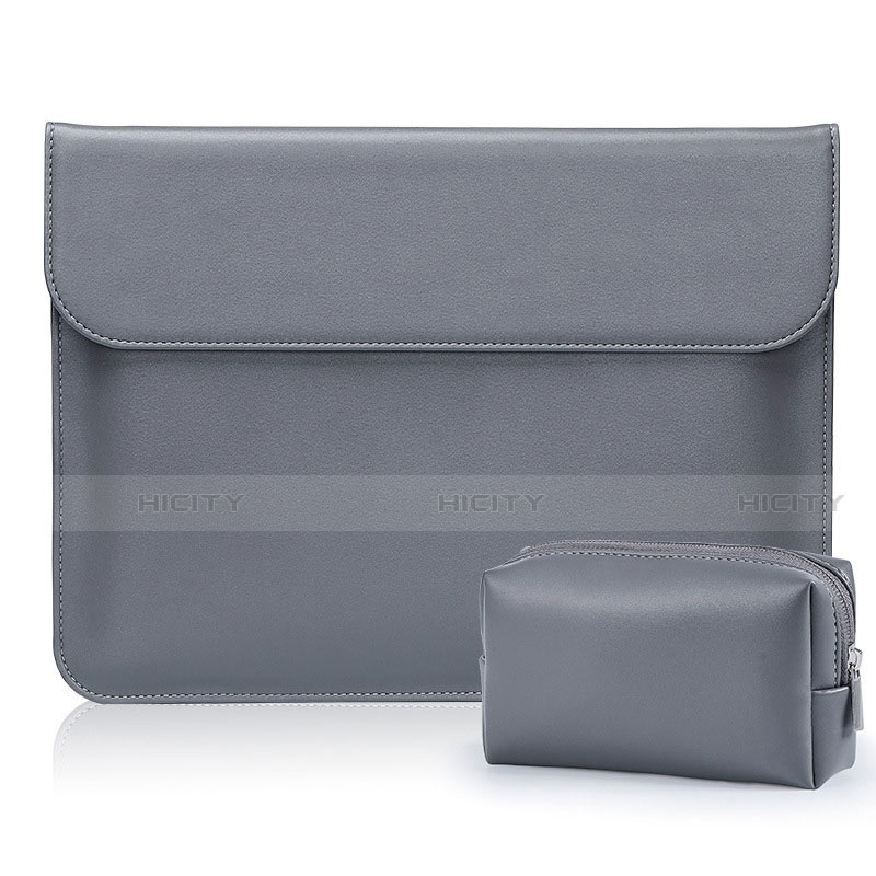 Leder Handy Tasche Sleeve Schutz Hülle L01 für Samsung Galaxy Book Flex 13.3 NP930QCG Grau