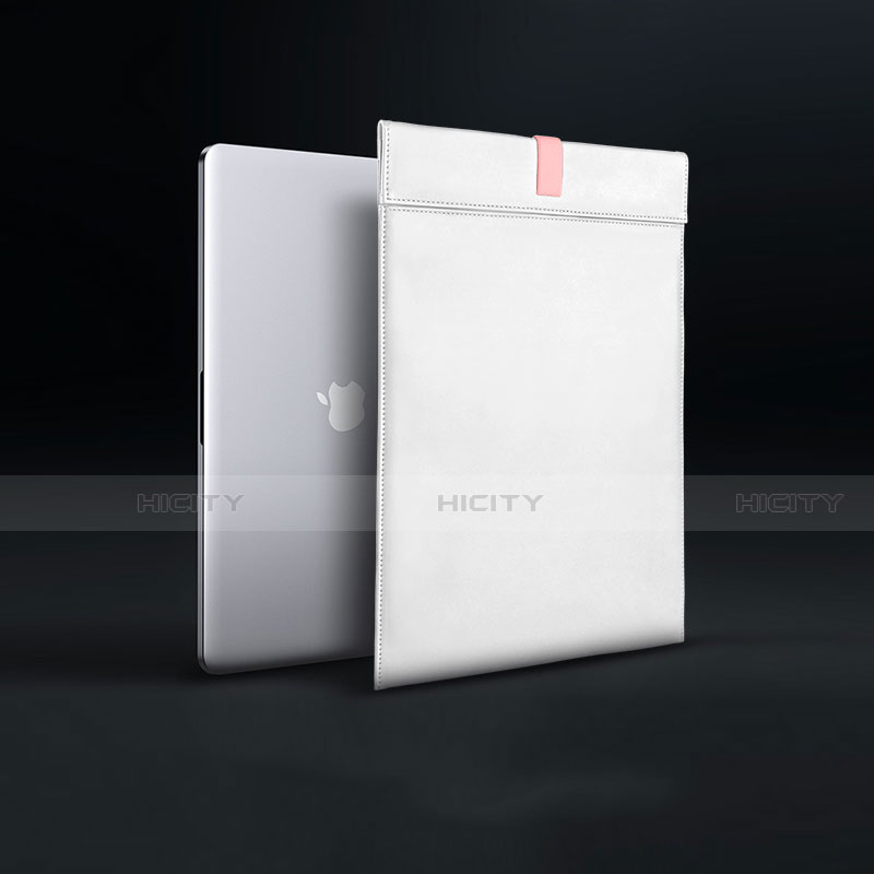 Leder Handy Tasche Sleeve Schutz Hülle L03 für Apple MacBook Pro 13 zoll (2020) Weiß
