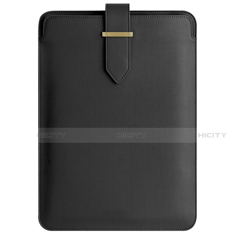 Leder Handy Tasche Sleeve Schutz Hülle L04 für Apple MacBook Air 13.3 zoll (2018) Schwarz Plus