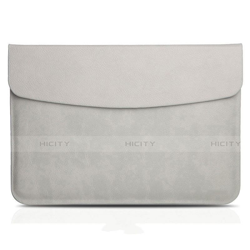 Leder Handy Tasche Sleeve Schutz Hülle L06 für Apple MacBook 12 zoll Grau