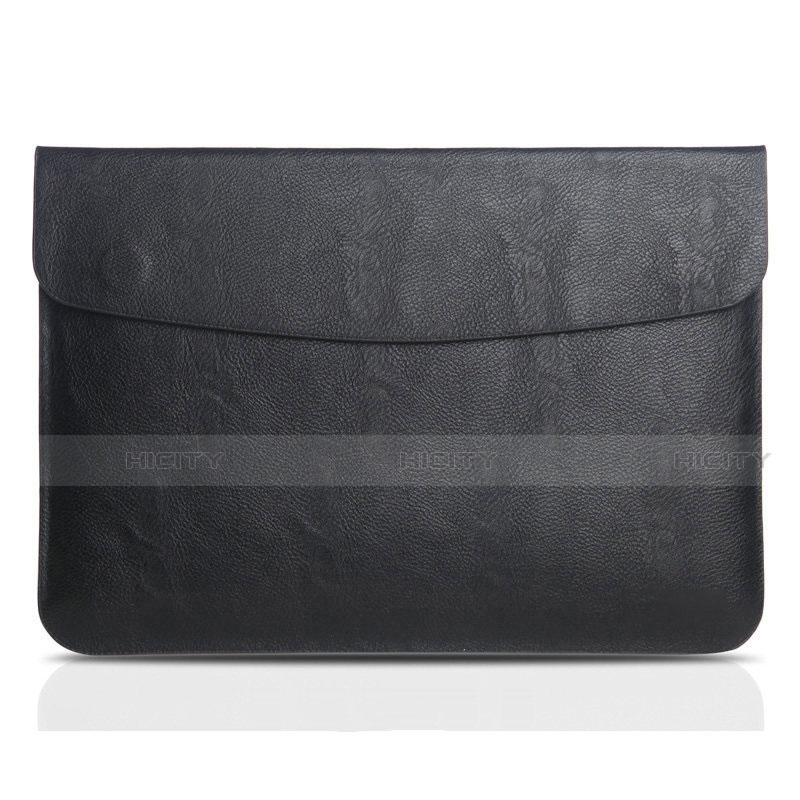 Leder Handy Tasche Sleeve Schutz Hülle L06 für Apple MacBook Air 11 zoll Schwarz