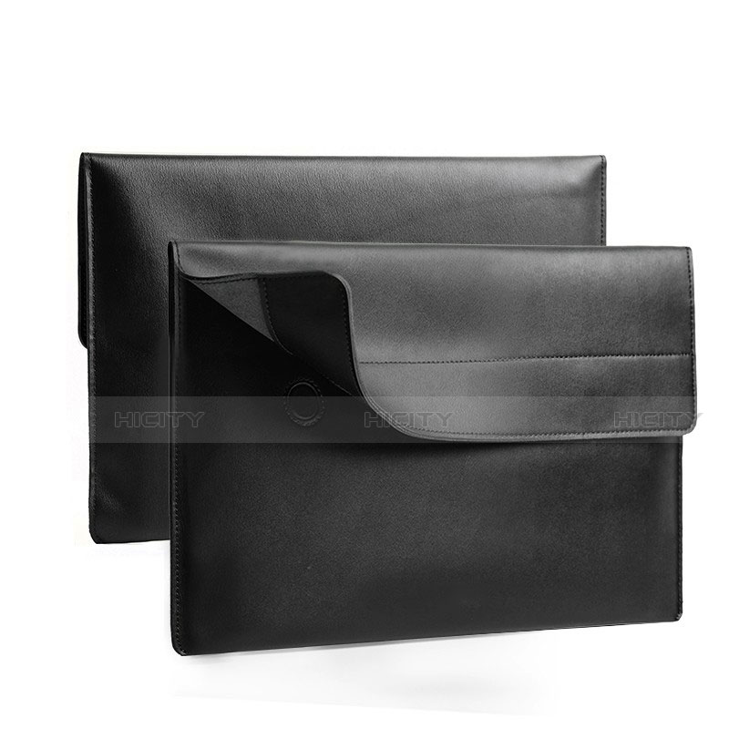 Leder Handy Tasche Sleeve Schutz Hülle L11 für Apple MacBook 12 zoll Schwarz Plus