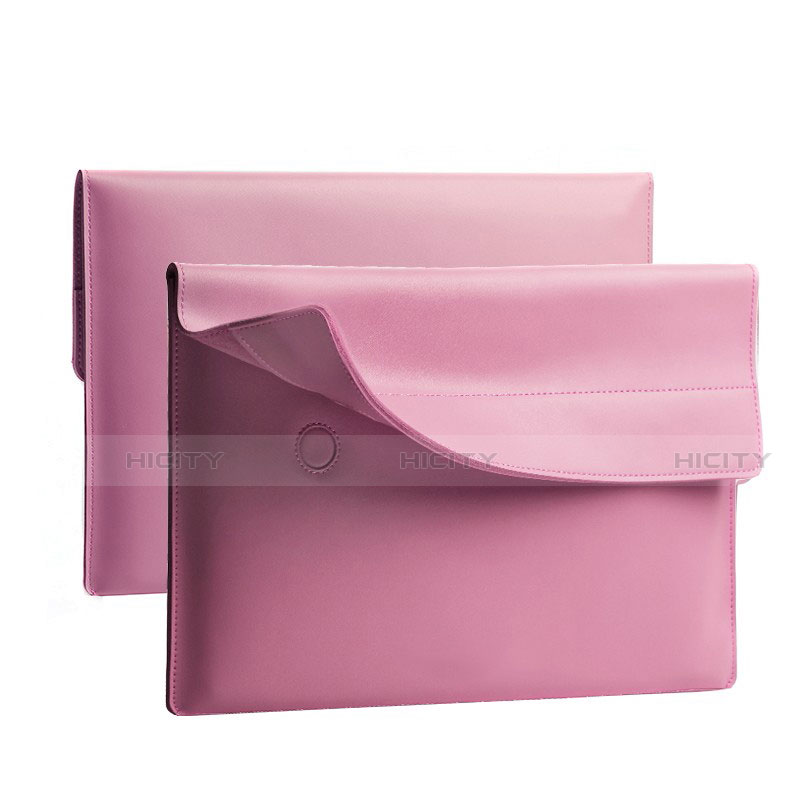 Leder Handy Tasche Sleeve Schutz Hülle L11 für Apple MacBook Air 13 zoll (2020) Rosa Plus