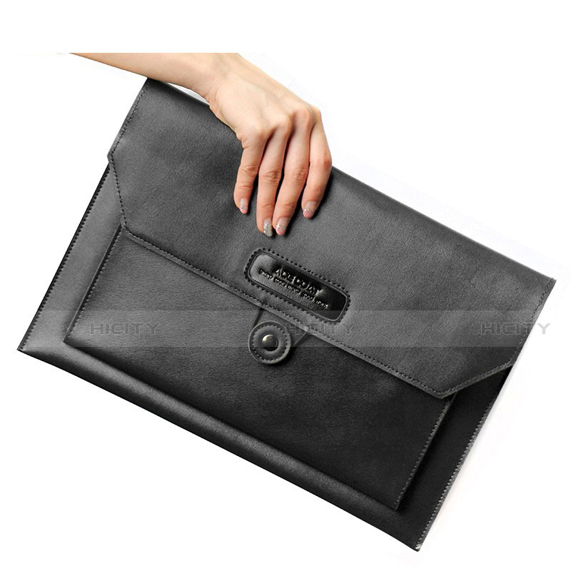 Leder Handy Tasche Sleeve Schutz Hülle L12 für Apple MacBook 12 zoll Schwarz Plus