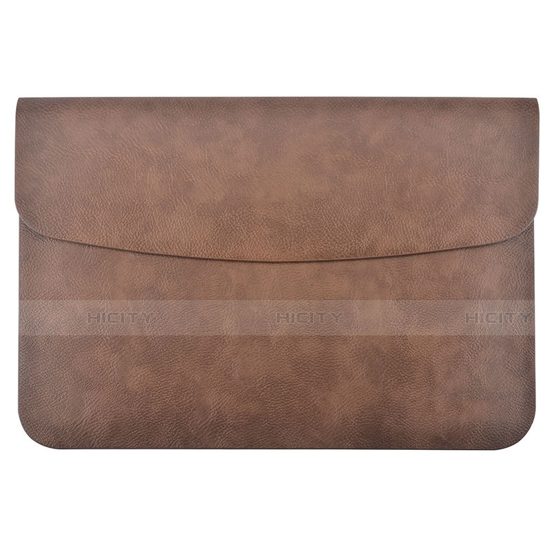 Leder Handy Tasche Sleeve Schutz Hülle L15 für Apple MacBook 12 zoll Braun Plus