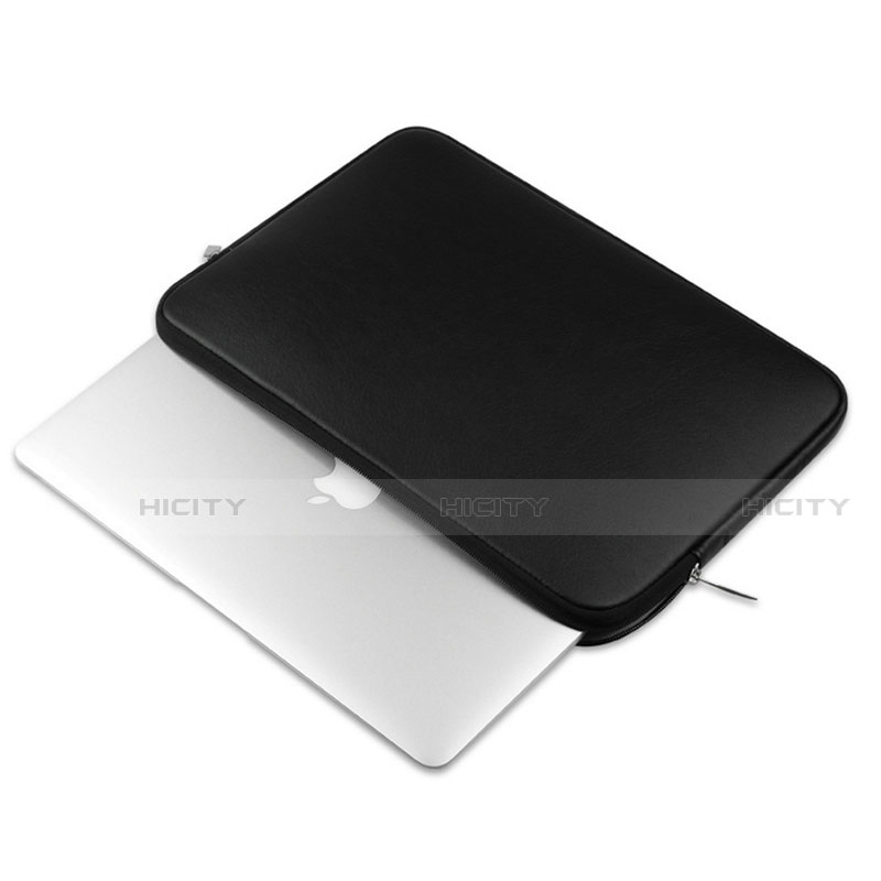 Leder Handy Tasche Sleeve Schutz Hülle L16 für Apple MacBook Air 11 zoll Schwarz