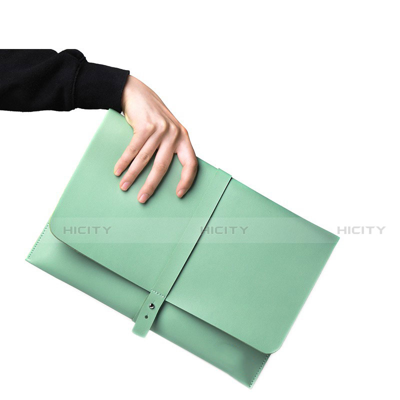 Leder Handy Tasche Sleeve Schutz Hülle L18 für Apple MacBook Air 13.3 zoll (2018) Cyan