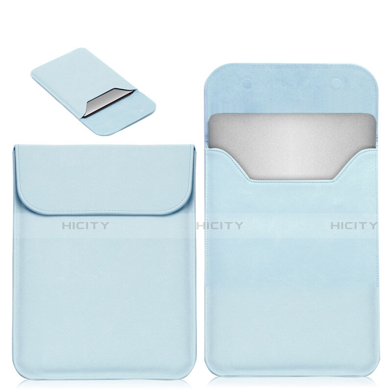 Leder Handy Tasche Sleeve Schutz Hülle L19 für Apple MacBook 12 zoll Hellblau