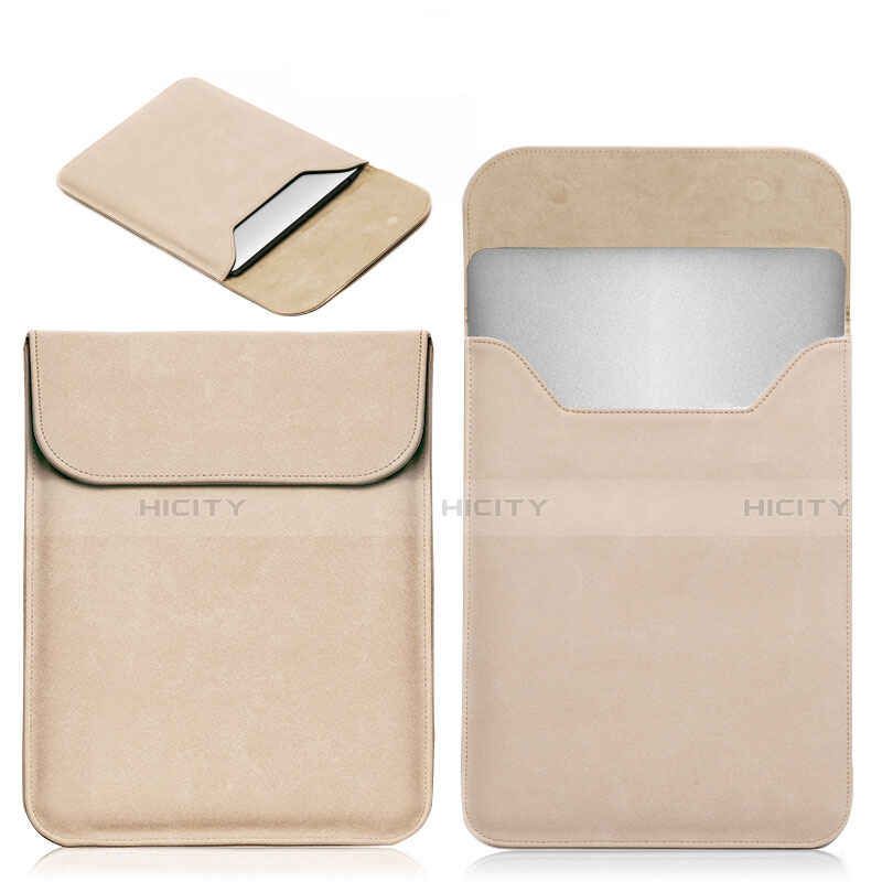 Leder Handy Tasche Sleeve Schutz Hülle L19 für Apple MacBook Air 13 zoll Gold Plus