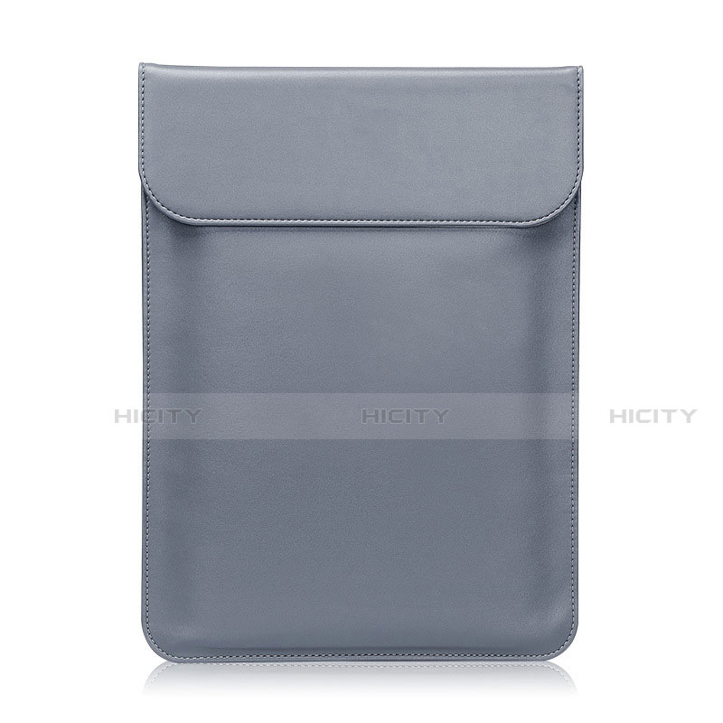 Leder Handy Tasche Sleeve Schutz Hülle L21 für Apple MacBook 12 zoll Grau