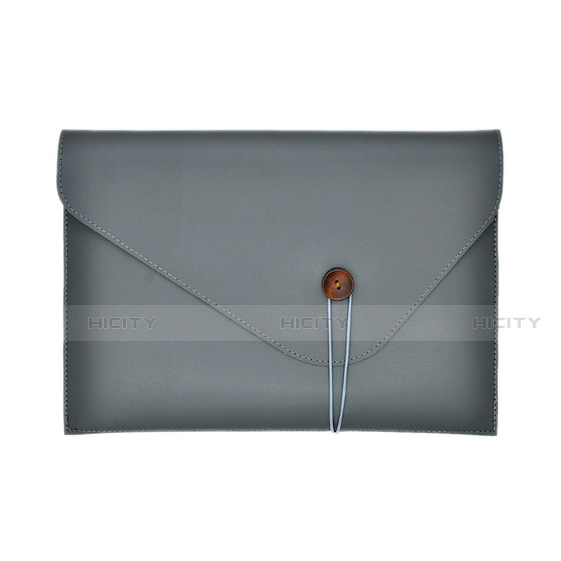 Leder Handy Tasche Sleeve Schutz Hülle L22 für Apple MacBook 12 zoll Grau