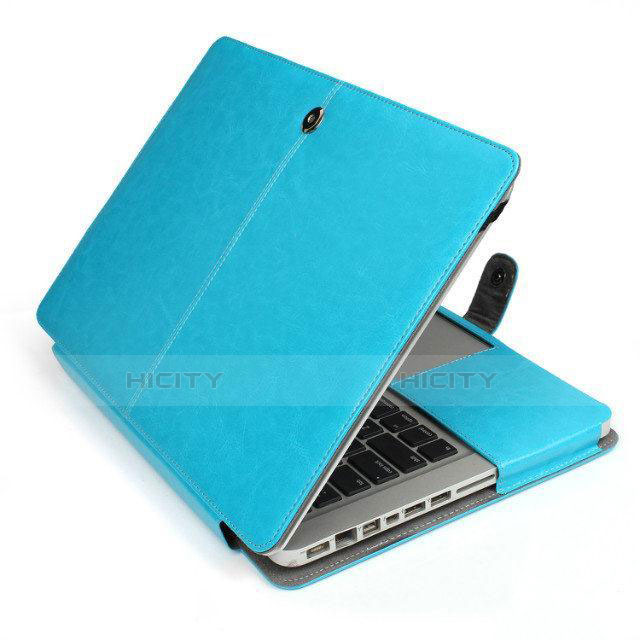 Leder Handy Tasche Sleeve Schutz Hülle L24 für Apple MacBook 12 zoll Hellblau Plus