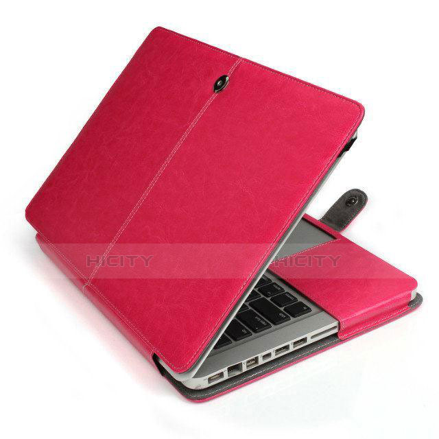 Leder Handy Tasche Sleeve Schutz Hülle L24 für Apple MacBook 12 zoll Pink