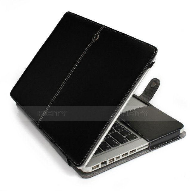 Leder Handy Tasche Sleeve Schutz Hülle L24 für Apple MacBook Air 13 zoll (2020) Schwarz