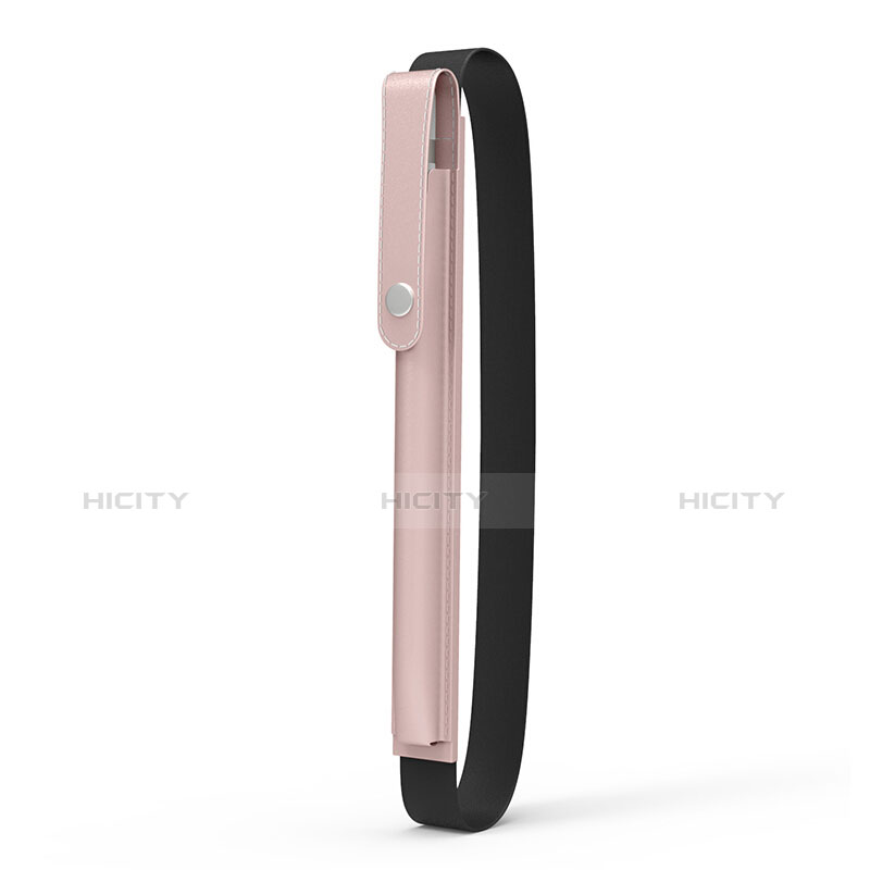 Leder Hülle Schreibzeug Schreibgerät Beutel Halter mit Abnehmbare Gummiband für Apple Pencil Apple New iPad 9.7 (2017) Rosegold Plus