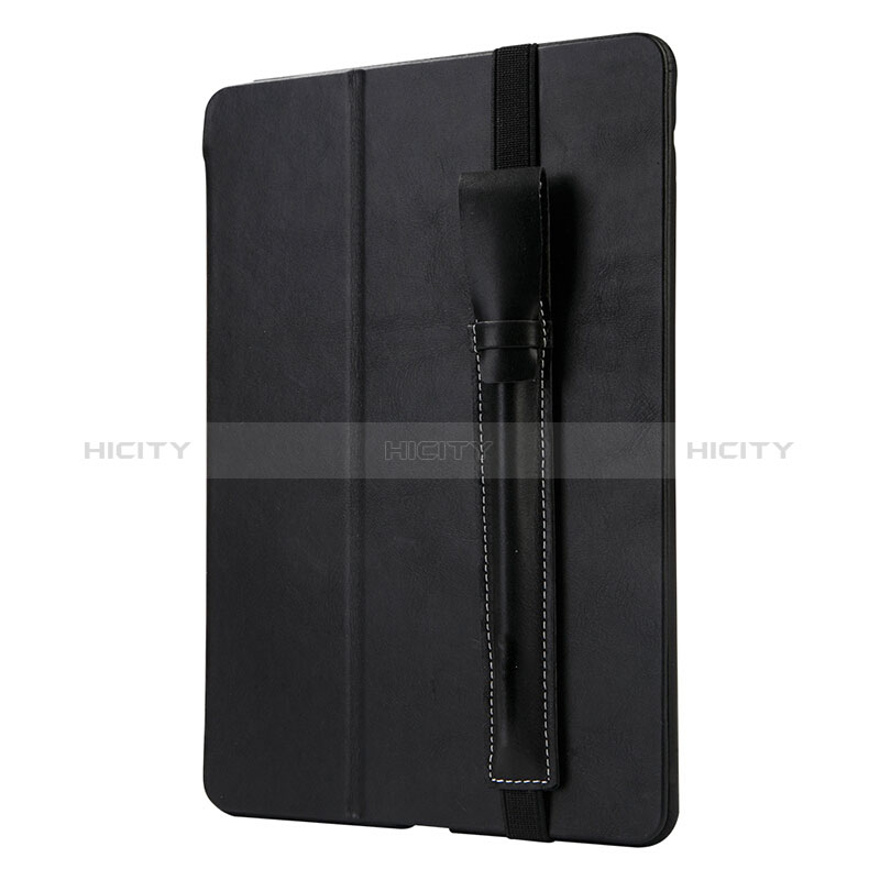 Leder Hülle Schreibzeug Schreibgerät Beutel Halter mit Abnehmbare Gummiband P02 für Apple Pencil Apple iPad Pro 10.5 Schwarz