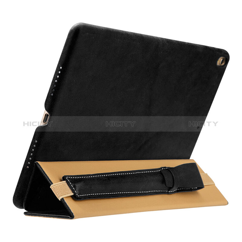 Leder Hülle Schreibzeug Schreibgerät Beutel Halter mit Abnehmbare Gummiband P02 für Apple Pencil Apple iPad Pro 10.5 Schwarz