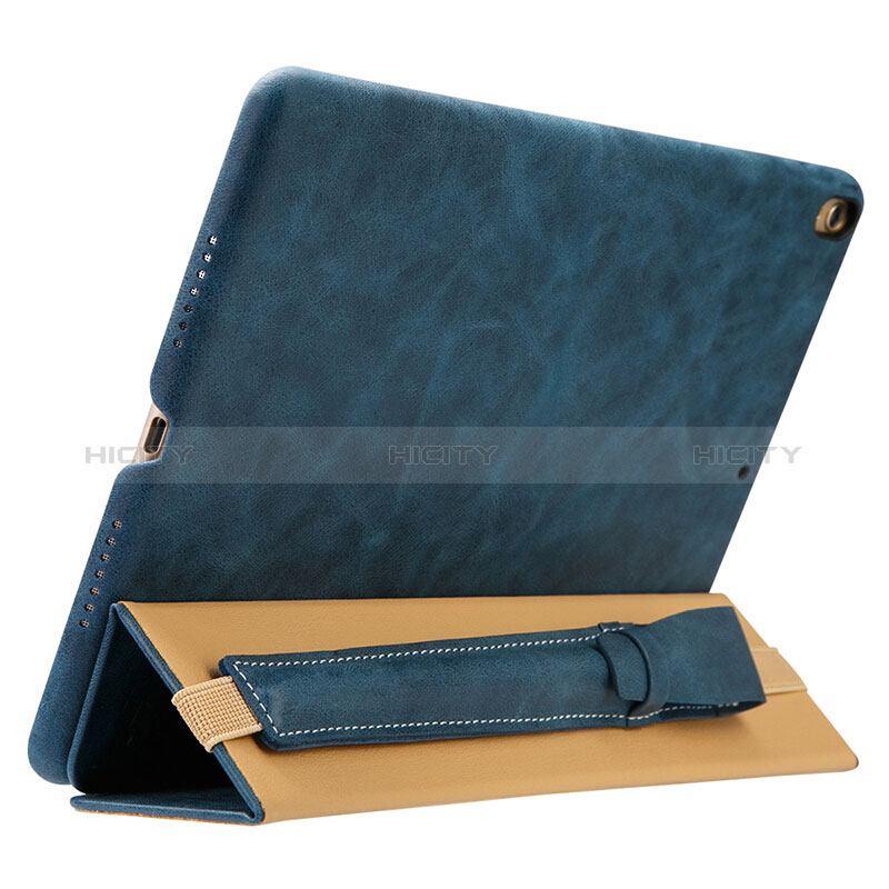 Leder Hülle Schreibzeug Schreibgerät Beutel Halter mit Abnehmbare Gummiband P02 für Apple Pencil Apple iPad Pro 12.9 Blau