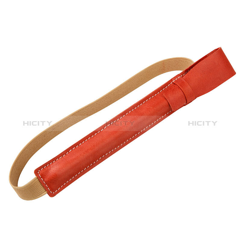 Leder Hülle Schreibzeug Schreibgerät Beutel Halter mit Abnehmbare Gummiband P02 für Apple Pencil Apple iPad Pro 12.9 Rot