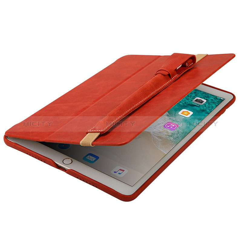 Leder Hülle Schreibzeug Schreibgerät Beutel Halter mit Abnehmbare Gummiband P02 für Apple Pencil Apple iPad Pro 12.9 Rot