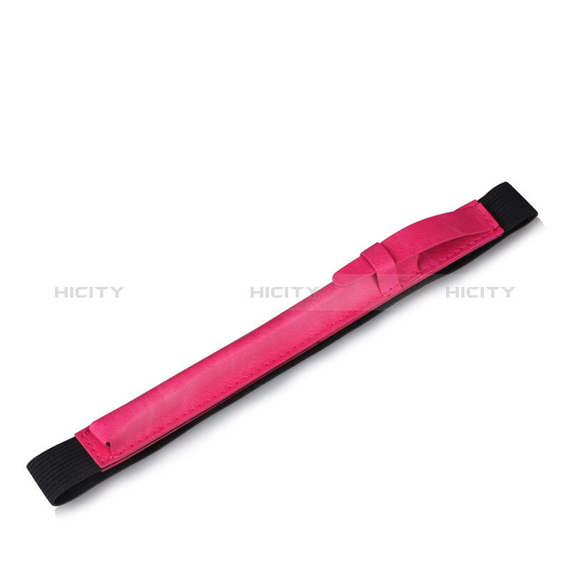 Leder Hülle Schreibzeug Schreibgerät Beutel Halter mit Abnehmbare Gummiband P03 für Apple Pencil Apple iPad Pro 12.9 (2017) Pink