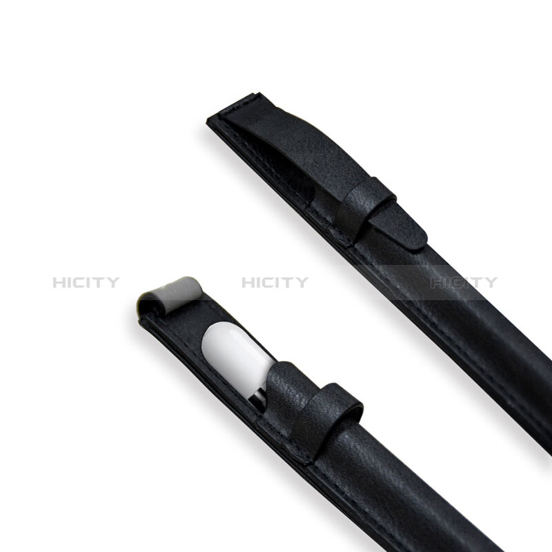 Leder Hülle Schreibzeug Schreibgerät Beutel Halter mit Abnehmbare Gummiband P03 für Apple Pencil Apple iPad Pro 9.7 Schwarz