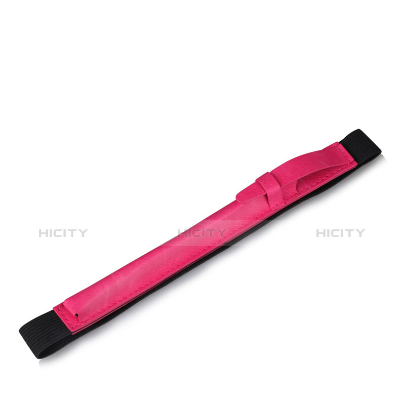 Leder Hülle Schreibzeug Schreibgerät Beutel Halter mit Abnehmbare Gummiband P03 für Apple Pencil Apple New iPad 9.7 (2017) Pink