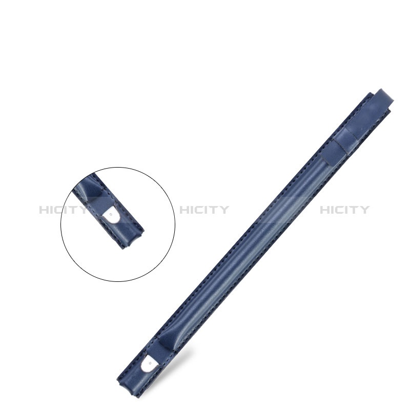 Leder Hülle Schreibzeug Schreibgerät Beutel Halter mit Abnehmbare Gummiband P04 für Apple Pencil Apple iPad Pro 10.5 Blau