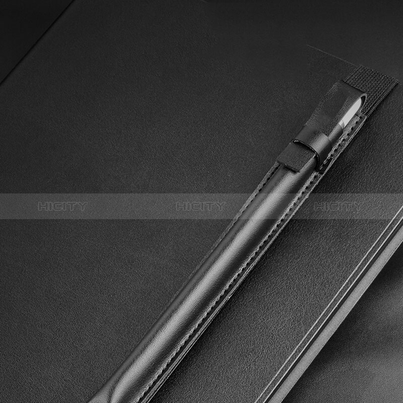 Leder Hülle Schreibzeug Schreibgerät Beutel Halter mit Abnehmbare Gummiband P04 für Apple Pencil Apple iPad Pro 10.5 Schwarz